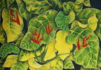 Crotos y Heliconias 97x140 cm
